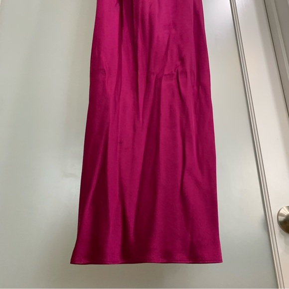 NWT! Express- Satin Cowl Neck Midi Dress-Magenta/Berry. Size Small. GORGEOUS! - Picture 5 of 16